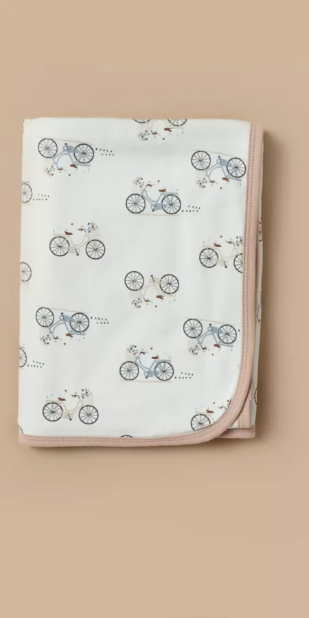 Juniors All-Over Bicycle Print Receiving Blanket