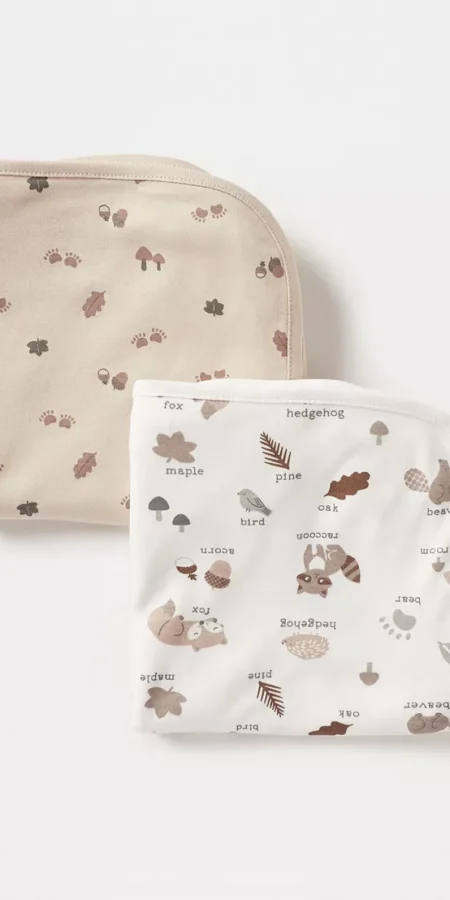 Juniors 2-Piece Printed Receiving Blanket Set - 70x70 cm