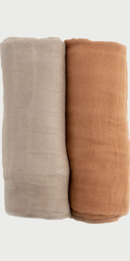 Little Unicorn 2-Piece Deluxe Muslin Swaddle, Caramel