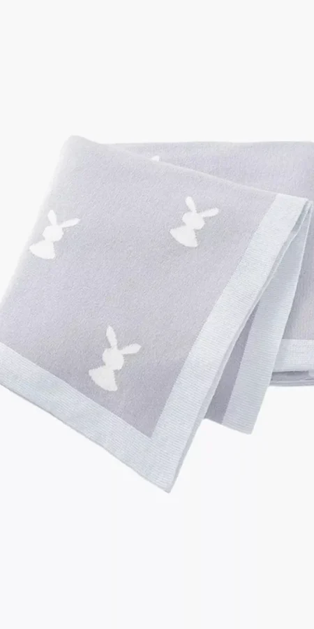 Star Babies Cotton Knitted Blanket, Grey