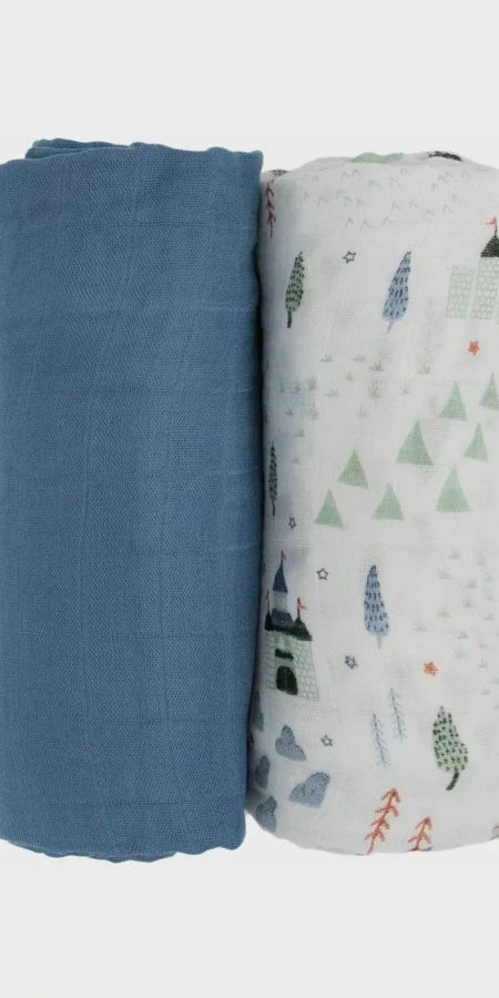 Little Unicorn 2-Piece Deluxe Muslin Swaddle, Dragon Days