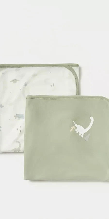 Juniors Dinosaur Print Receiving Blanket - Set of 2
