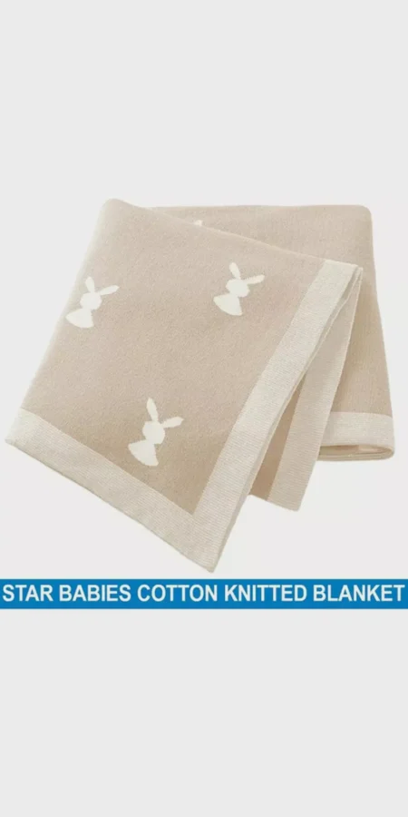 Star Babies Knitted Cotton Blanket - 80 x 100 cm