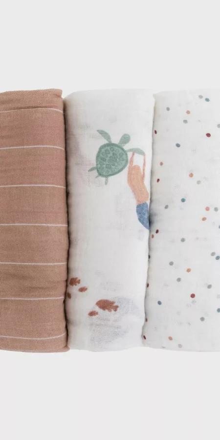 Little Unicorn 3-Piece Cotton Muslin Swaddle, Mermaids