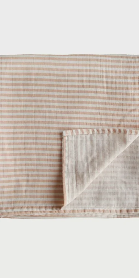 Mushie Swaddle Natural Stripe