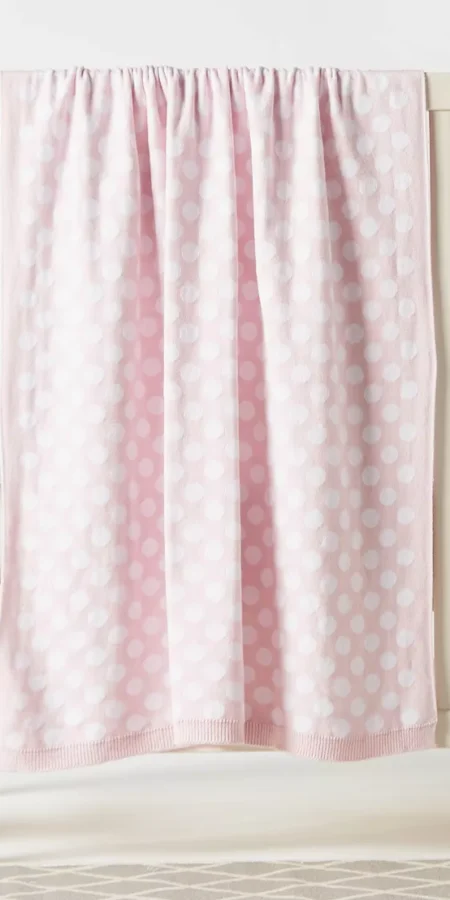 Juniors Polka Dot Print Knitted Blanket - 90x70 cms