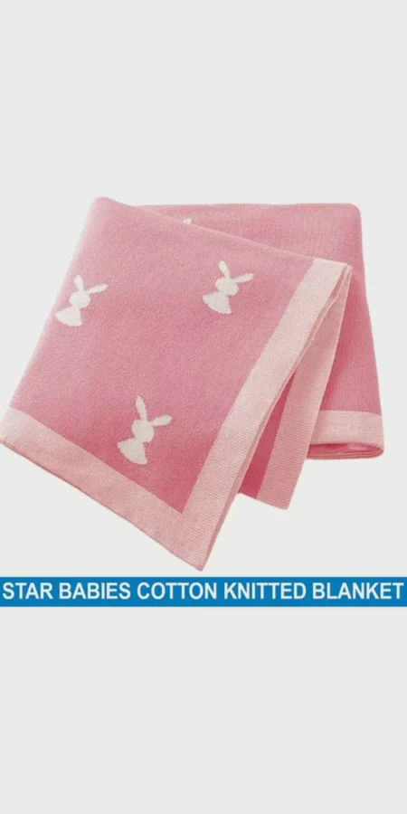 Star Babies Knitted Cotton Blanket - 80 x 100 cm
