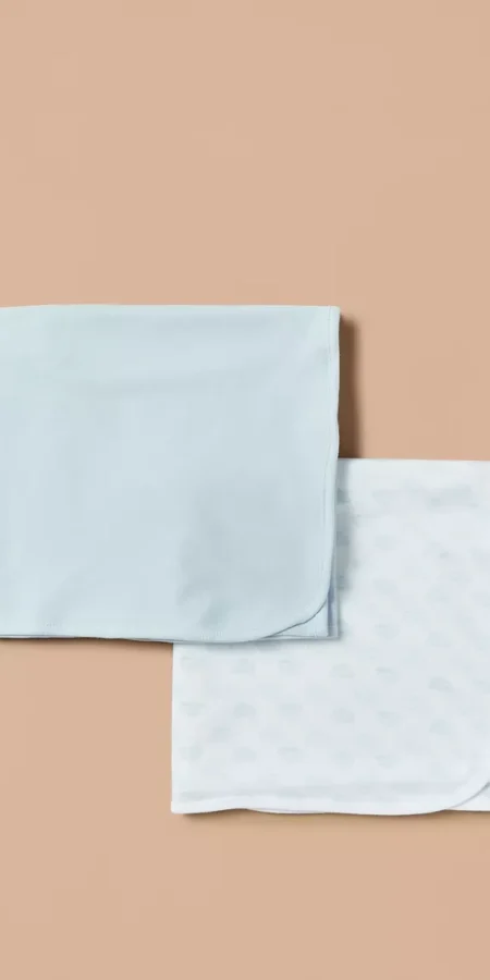 Juniors 2-Piece Assorted Receiving Blanket Set - 70x70 cm