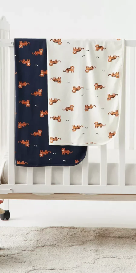 Juniors Tiger Print Receiving Blanket - 70x70 cm
