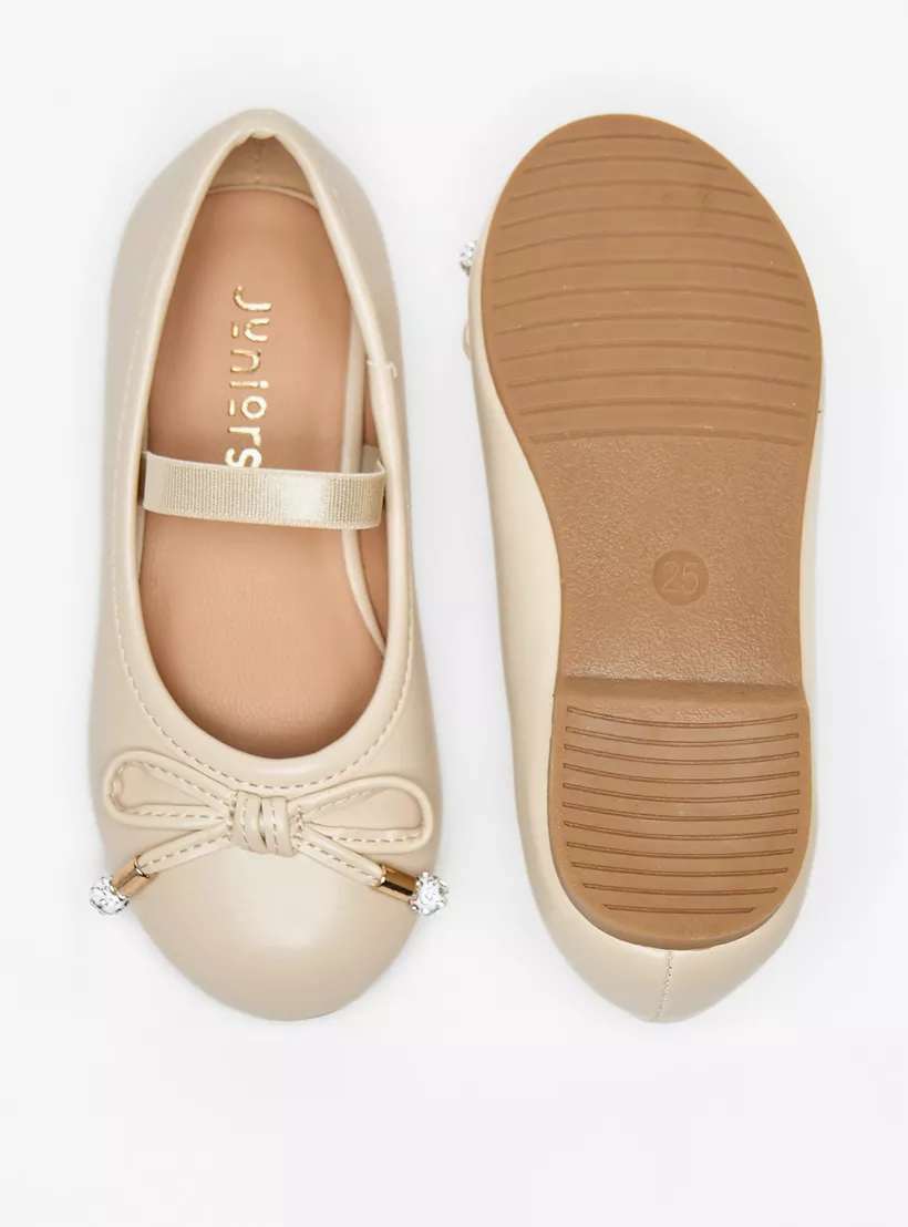 Beige Juniors Bow Accent-4