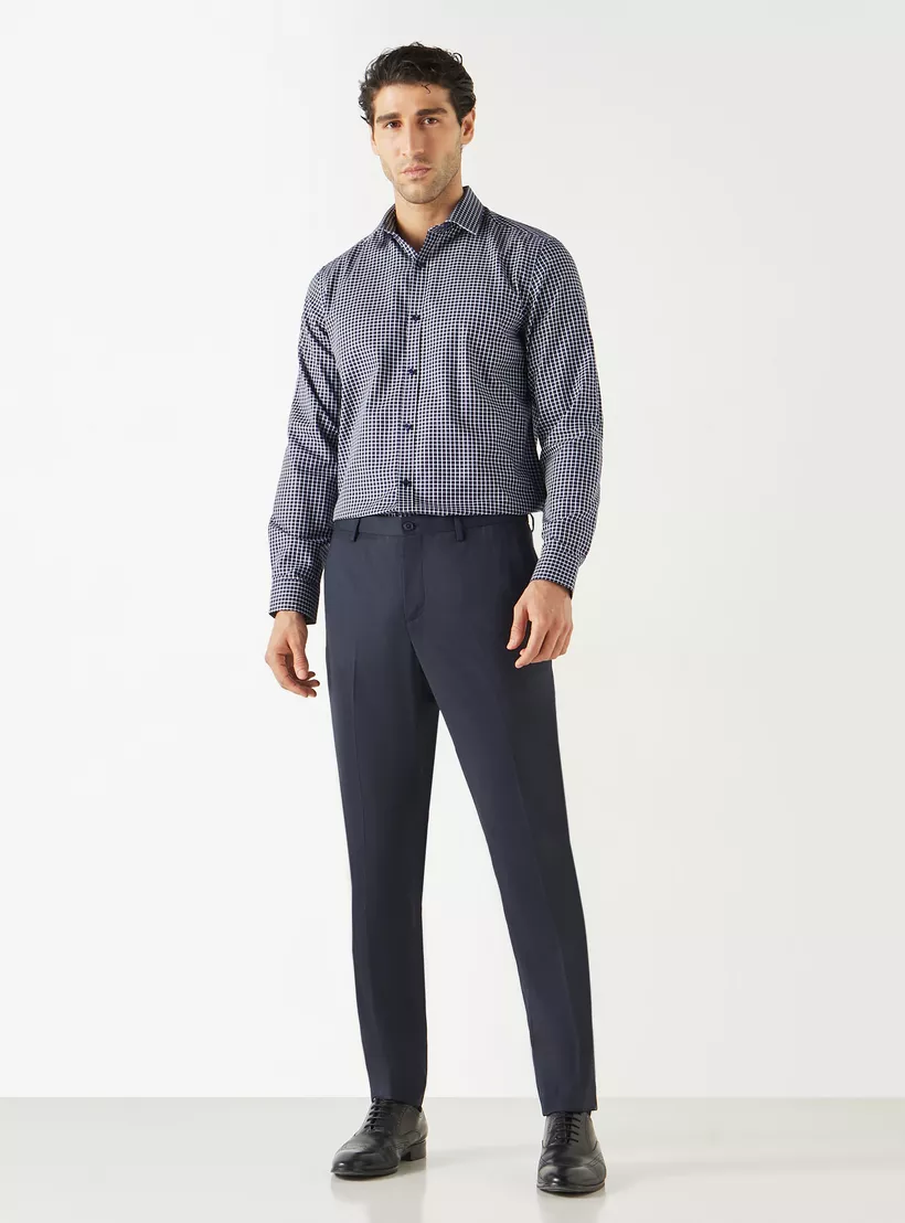 Checked-Slim-Fit-Formal-Shirt-blue-1