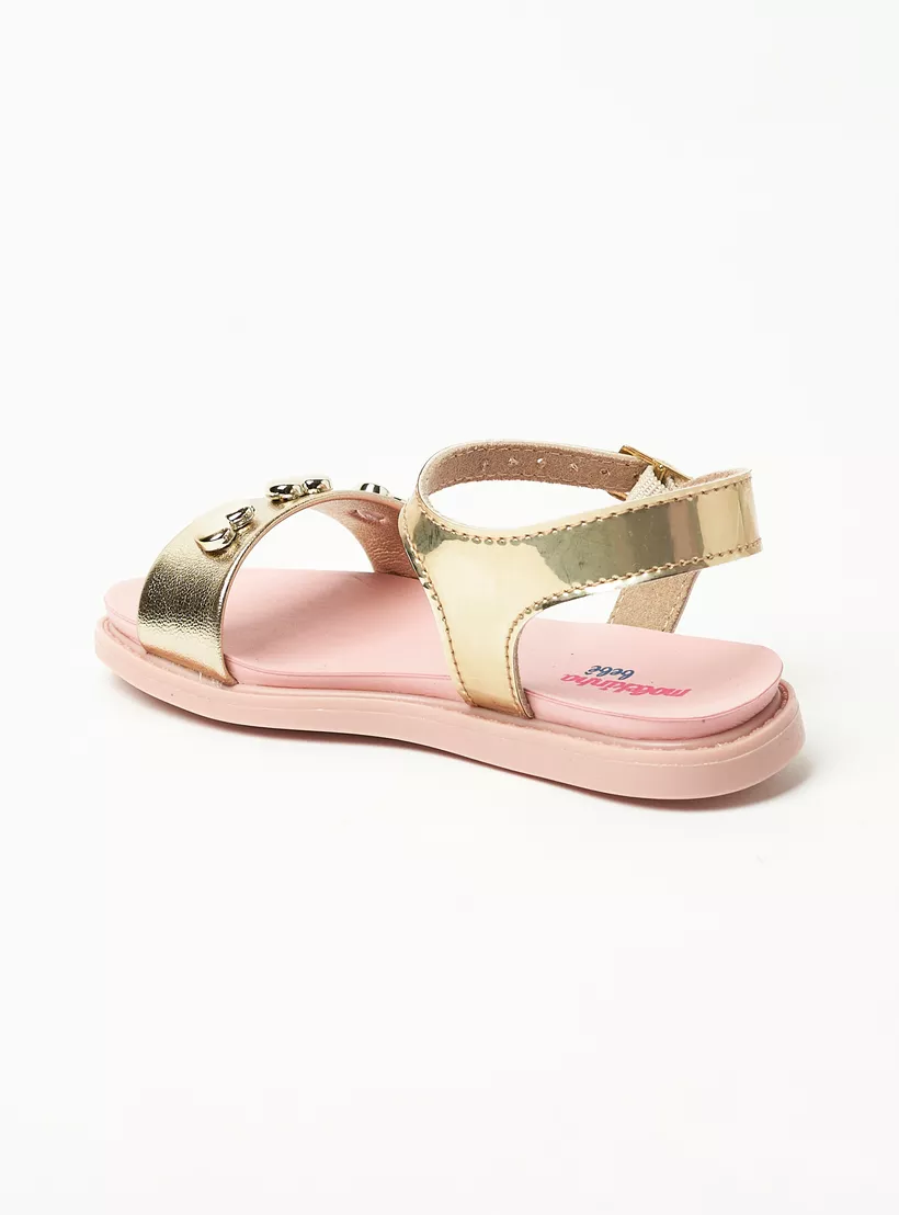 Girls Metallic Strap Sandals 4