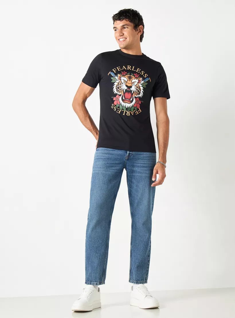 Graphic-Print-T-shirt-black-1