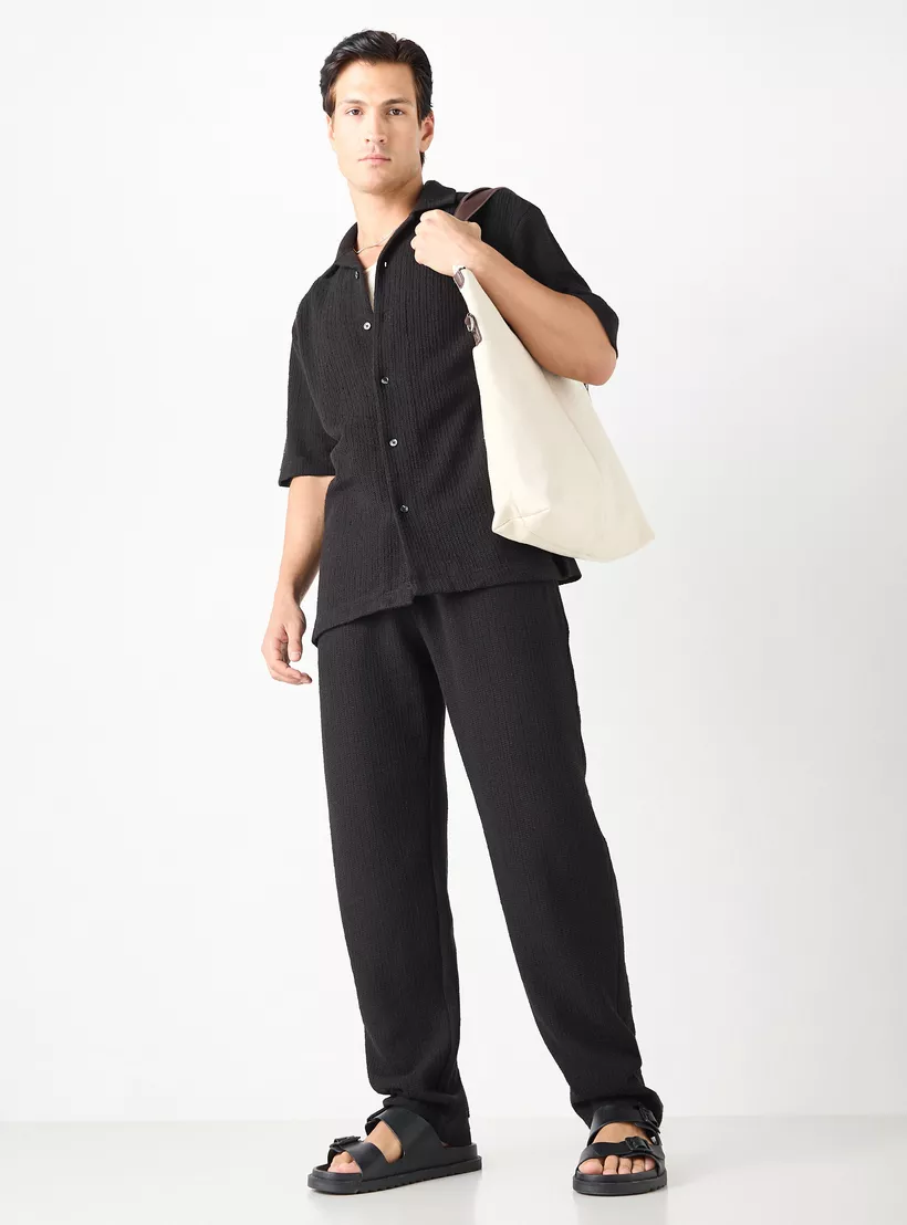 Iconic-Relaxed-Fit-Textured-Shirt-black-1