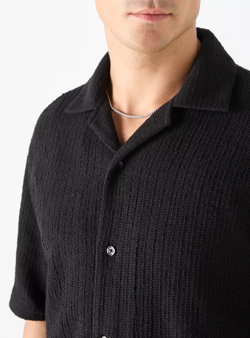 Iconic-Relaxed-Fit-Textured-Shirt-black-3