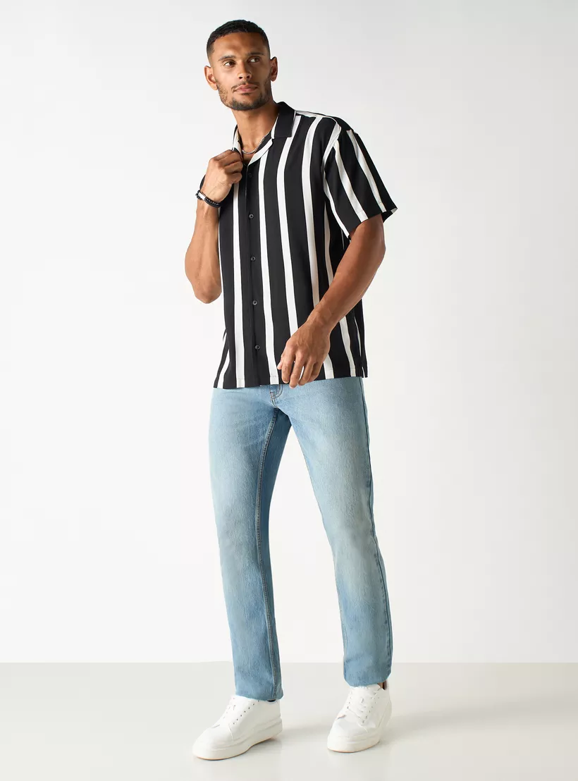 Jack-&-Jones-Stripes-Cuban-Collar-black-1