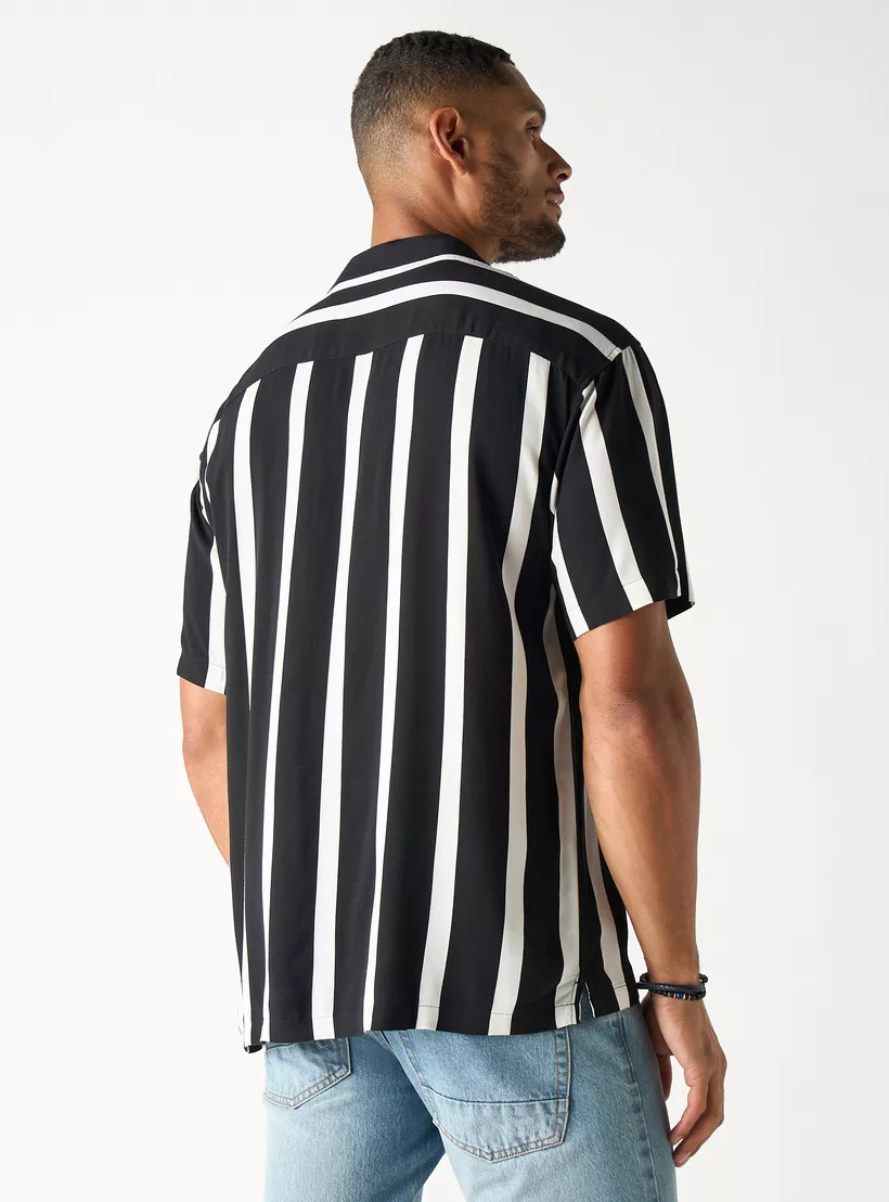 Jack-&-Jones-Stripes-Cuban-Collar-black-2