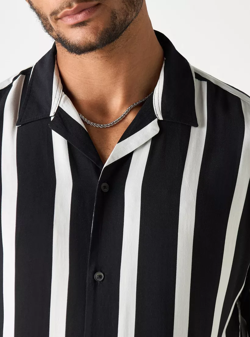 Jack-&-Jones-Stripes-Cuban-Collar-black-3