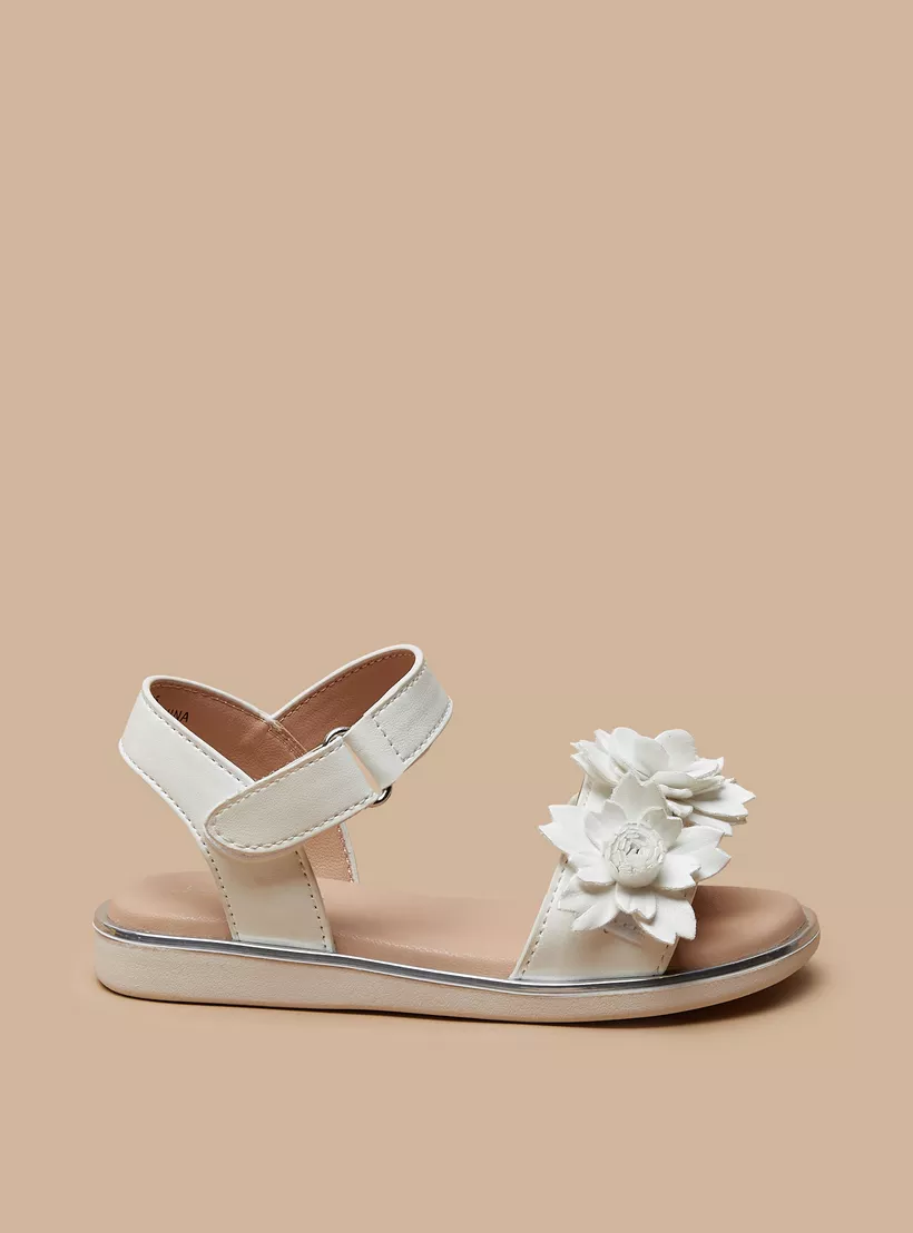Juniors-Floral-Detail-Sandals-white-3