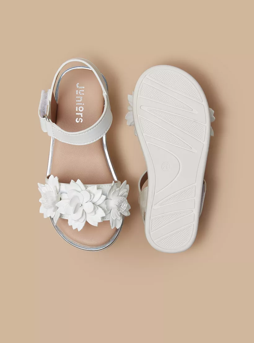 Juniors-Floral-Detail-Sandals-white-4