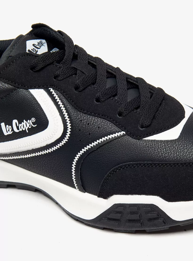 Lee-Cooper-Men's-Colourblock-Sneakers-with-Lace-Up-in-black
