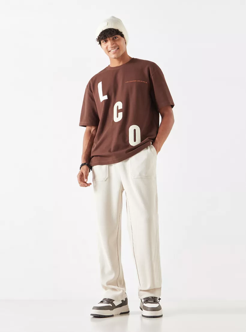 Lee-Cooper-Printed-Oversized-T-Shirt-brown-1