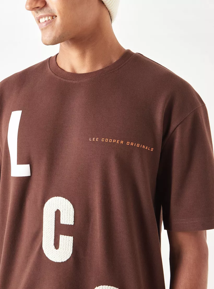 Lee-Cooper-Printed-Oversized-T-Shirt-brown-3