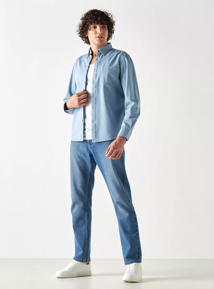 Lee-Cooper-Regular-Fit-Solid-Shirt-blue-1