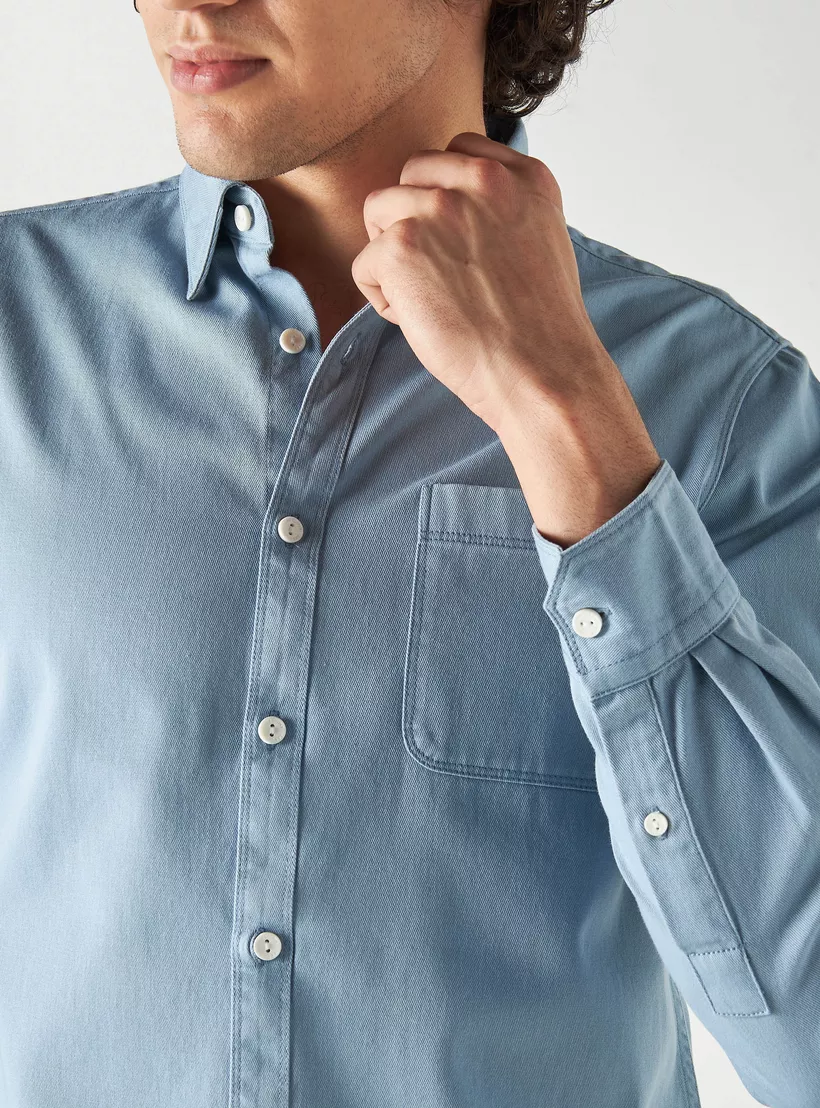 Lee-Cooper-Regular-Fit-Solid-Shirt-blue-3