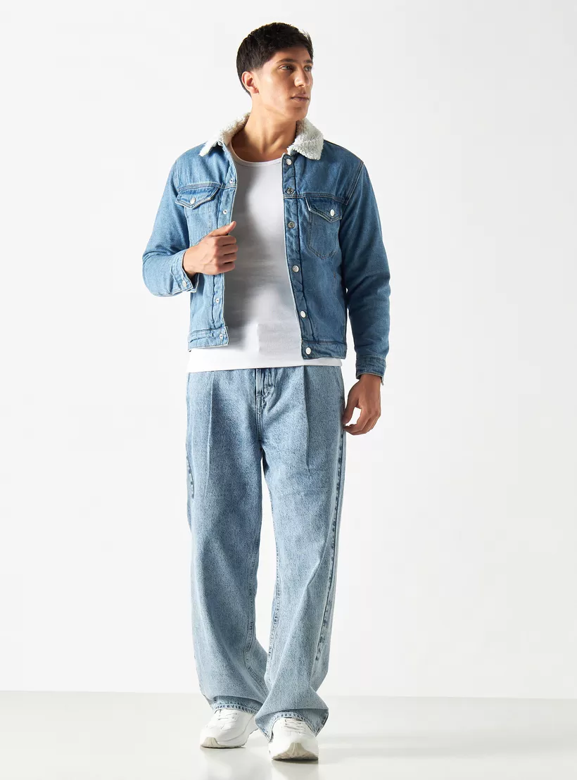 Lee-Cooper-Solid-Wide-Leg-blue -1