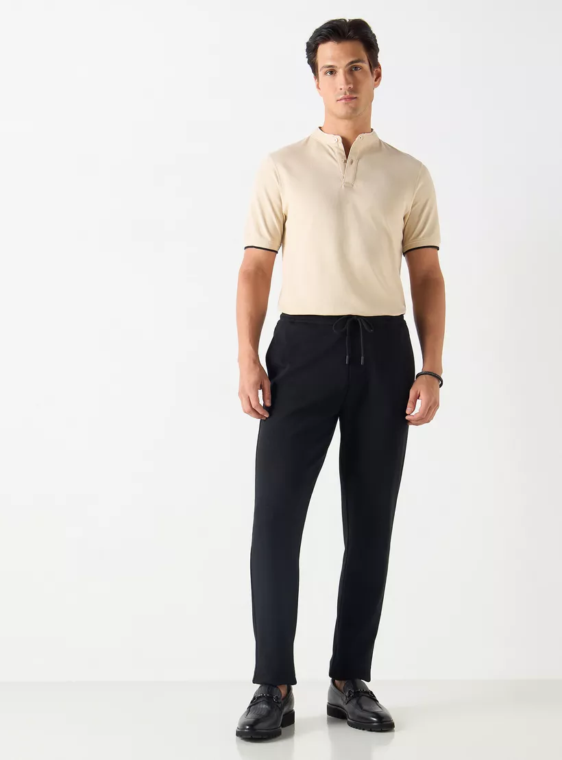 Mandarian-short-solid-shirt-polo-beige-3