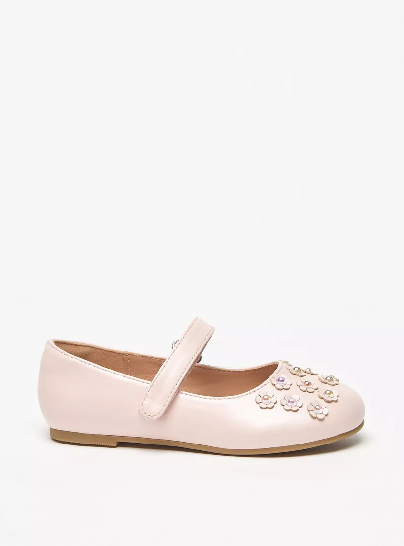 Pink Accent Ballerina Shoes with Hook and Loop Closure 3