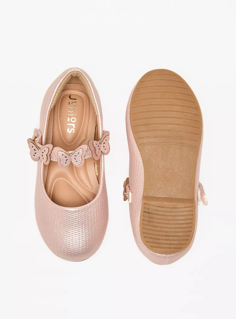 Pink Butterfly Accent Ballerina Shoes 4