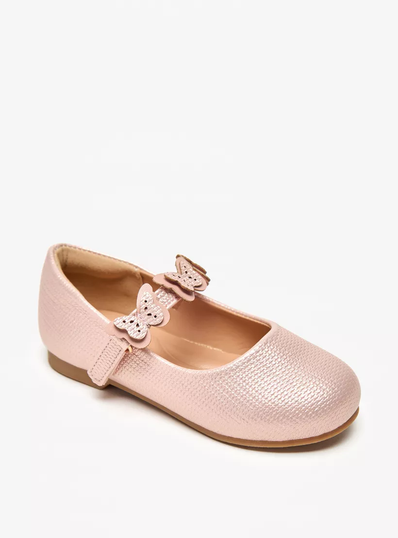 Pink Butterfly Accent Ballerina Shoes 5