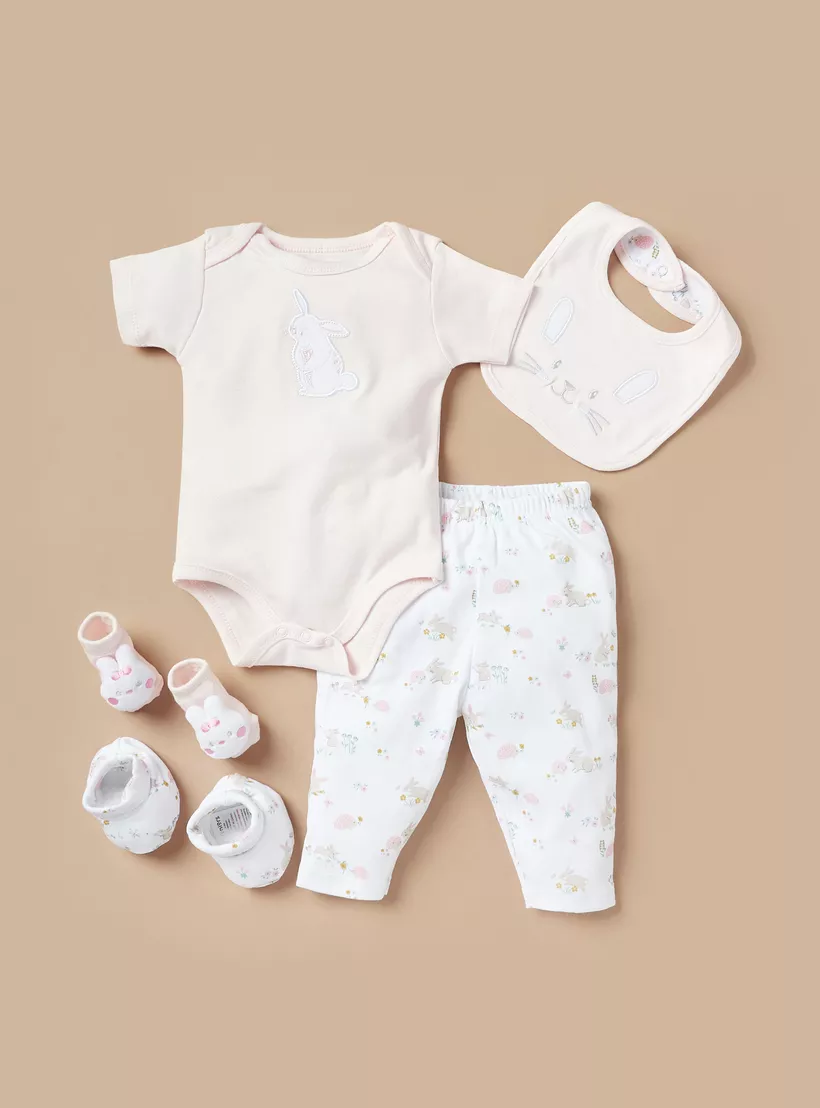 Rabbit Print Clothing Gift Basket Set 3