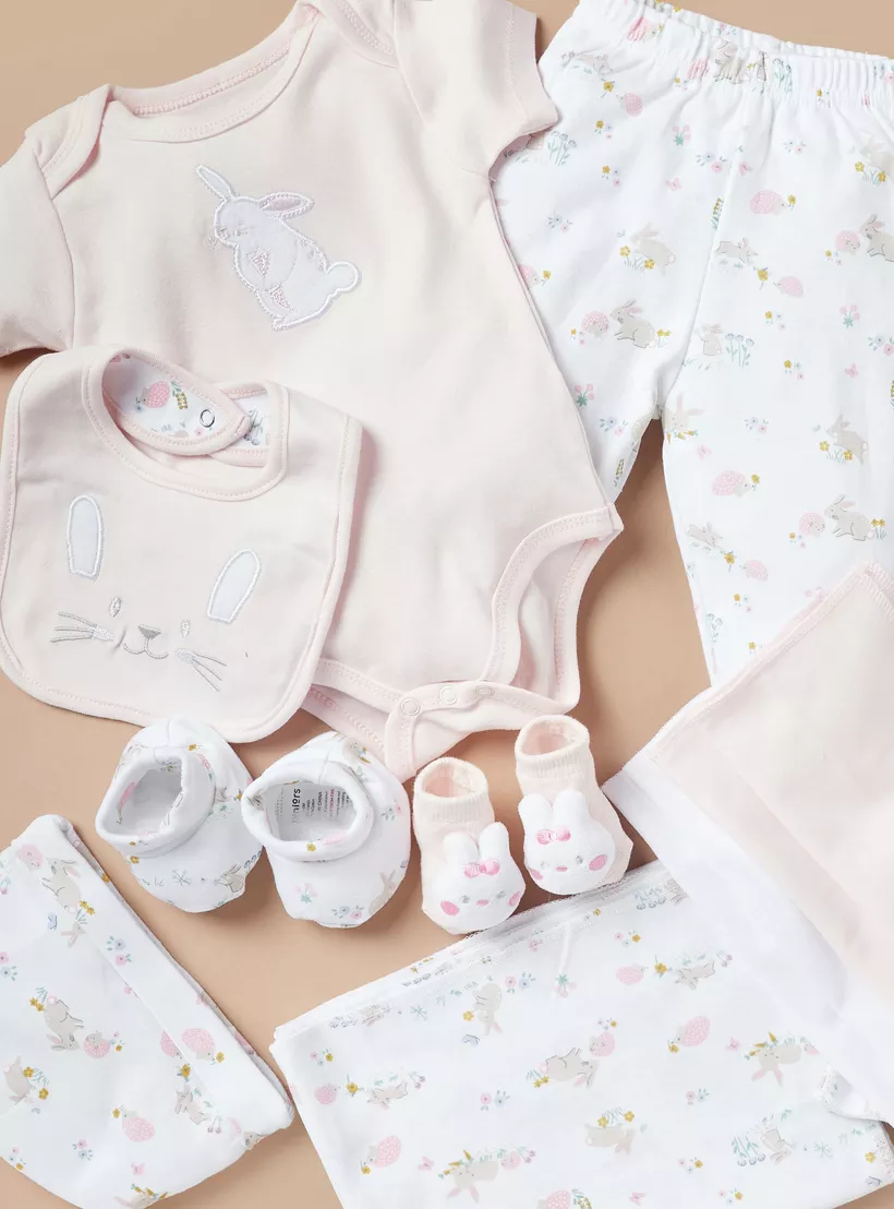 Rabbit Print Clothing Gift Basket Set 5