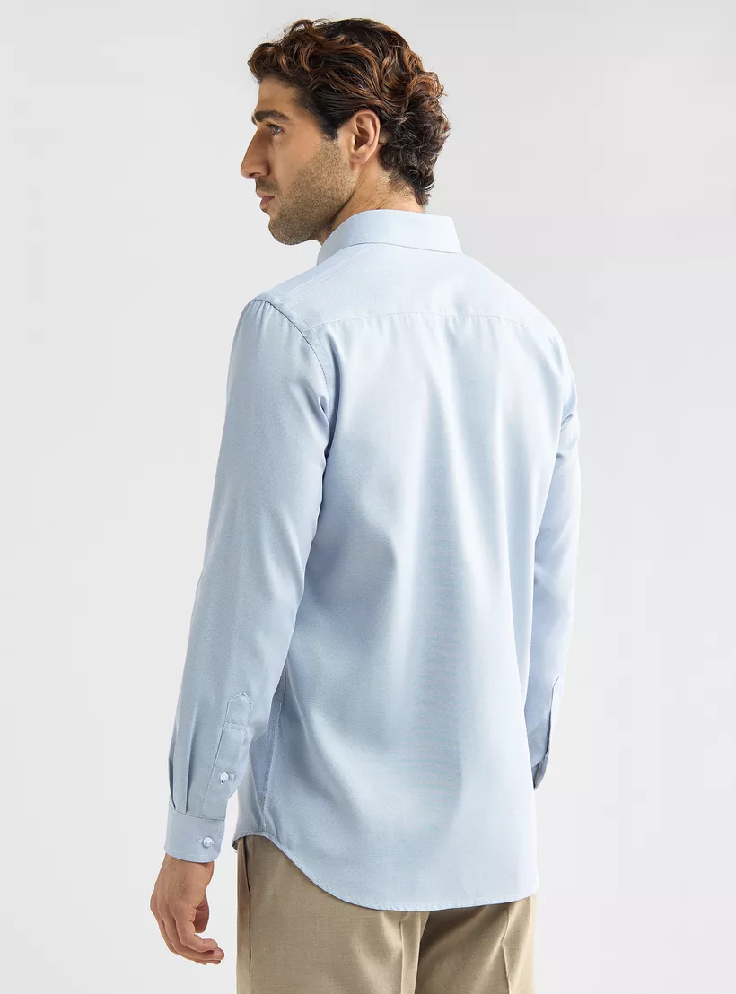 Regular-Fit-Textured-Button-Down-light blue-2