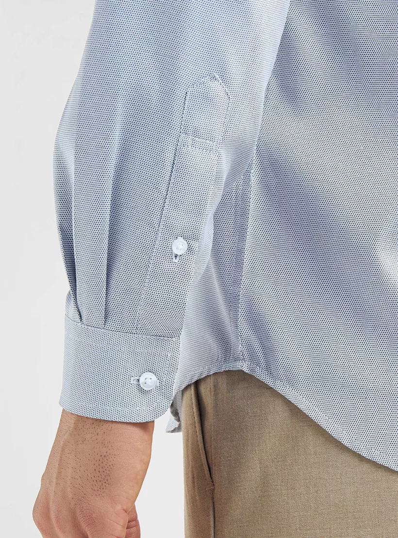Regular-Fit-Textured-Button-Down-light blue-4