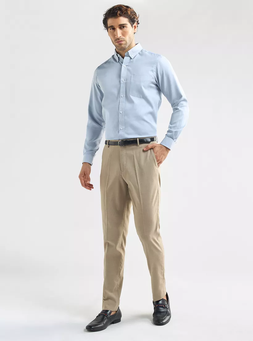 Regular-Fit-Textured-Button-Down-light blue-5