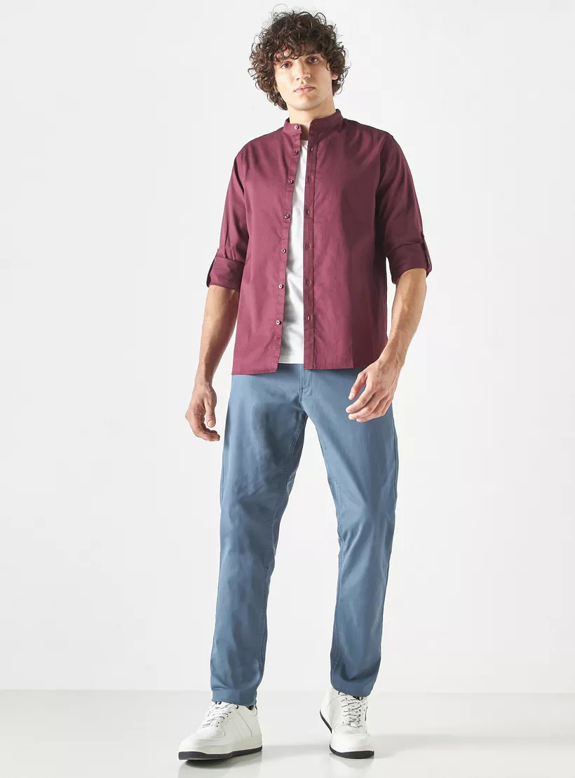 Slim-Fit-Textured-Shirt-purple-1