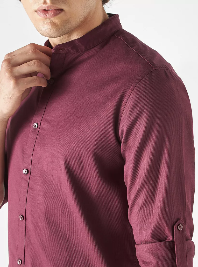 Slim-Fit-Textured-Shirt-purple-3