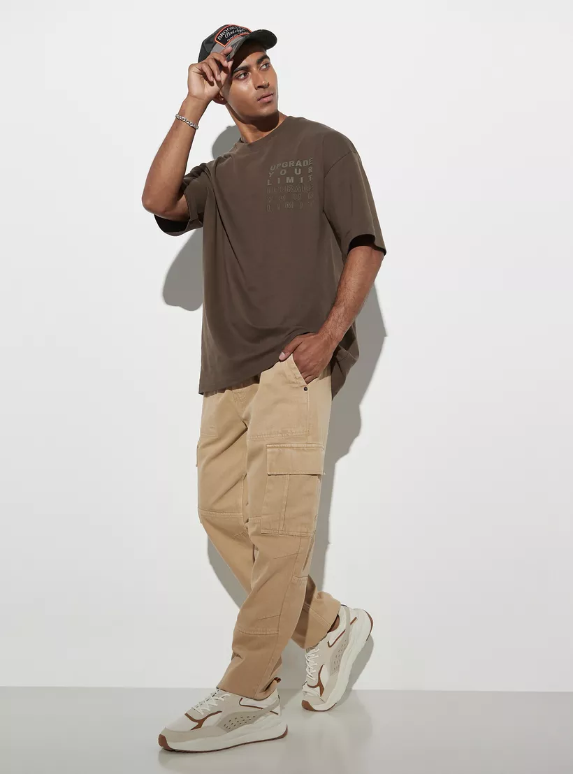 Slogan-Embossed-Crew-Neck-brown-1