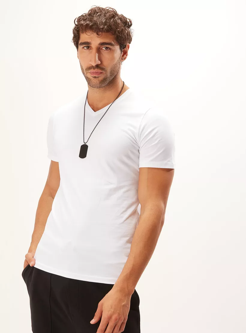 Solid-Body-Fit-T-shirt-white-1