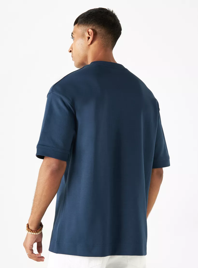 Solid-Crew-Neck-T-shirt-blue-2