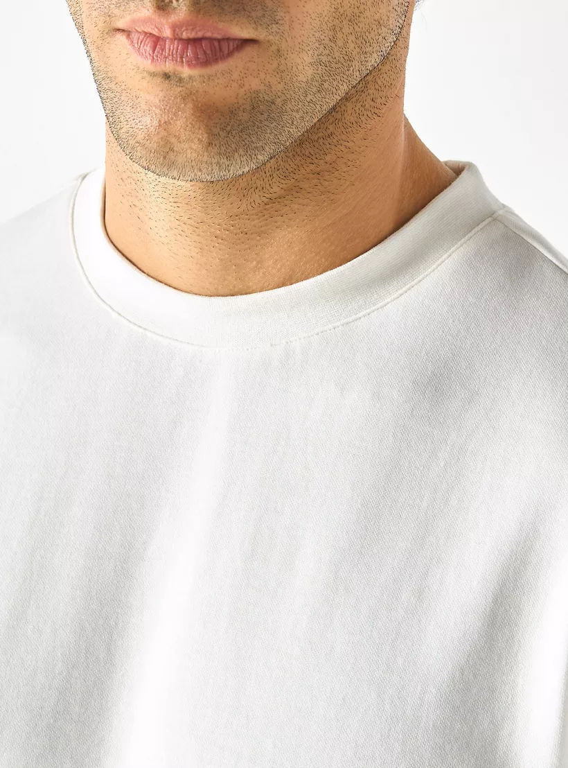 Solid-Crew-Neck-T-shirt-with-Short-Sleeves-white-4