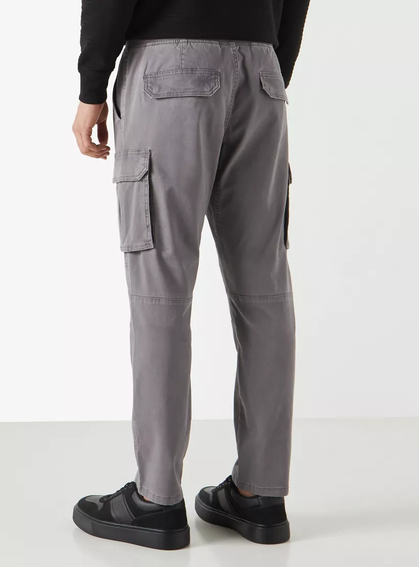 Solid-Pants-with-Drawstring-Closure-and-Pockets-grey-2
