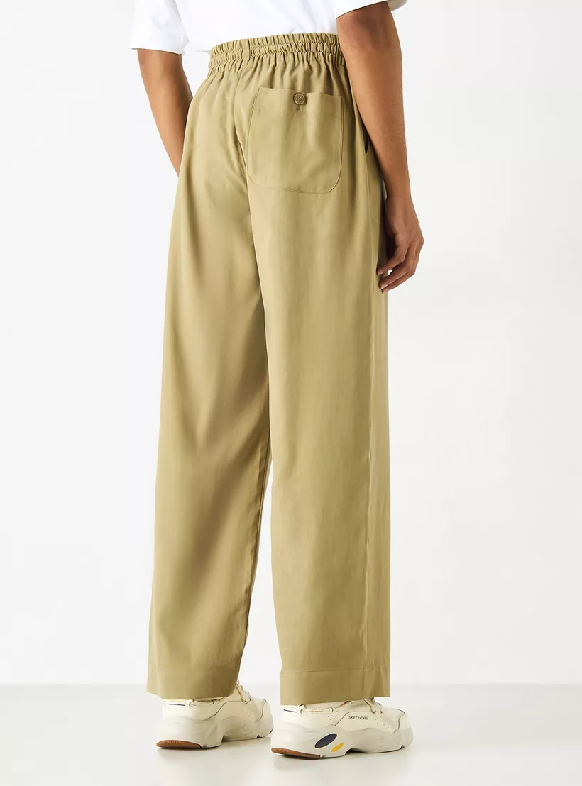 Solid-Pants-with-Drawstring-Closure-and-Pockets-in-sand-2