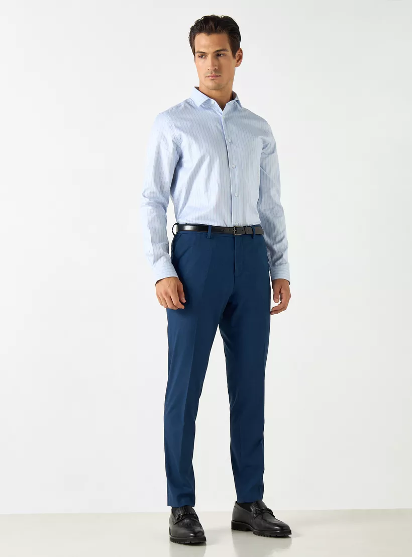 Solid-Slim-Fit-Belted-blue-1