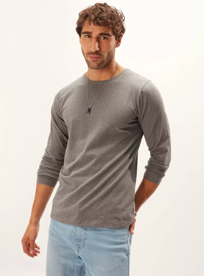 Solid-Slim-Fit-T-shirt-grey-1