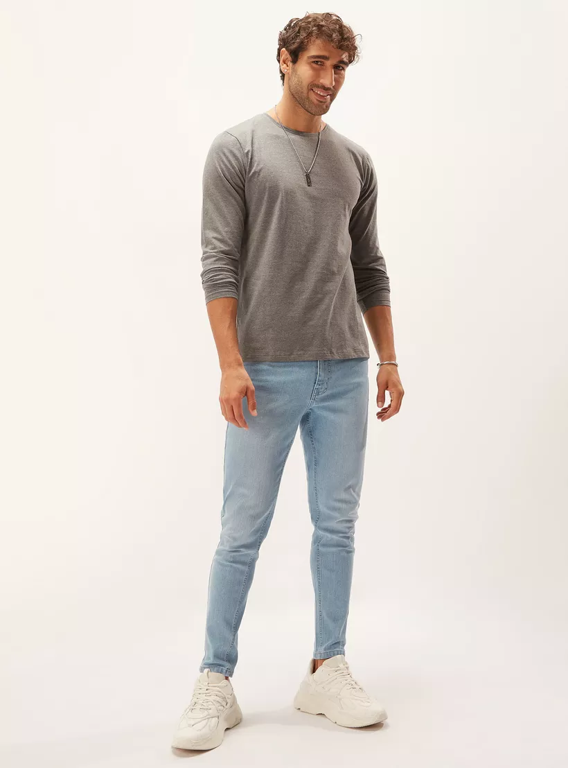 Solid-Slim-Fit-T-shirt-grey-2